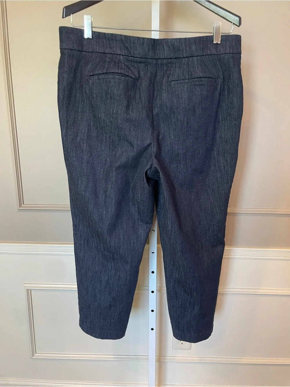 Talbots 14 Denim Trouser Pants Slacks Wide Leg Jeans Cropped Ankle Capri